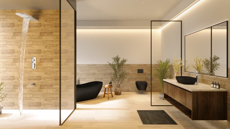 n Bathroom Design: Sleek lines, minimalist aesthetics, and a focus on functionality characterize modern bathroom design.